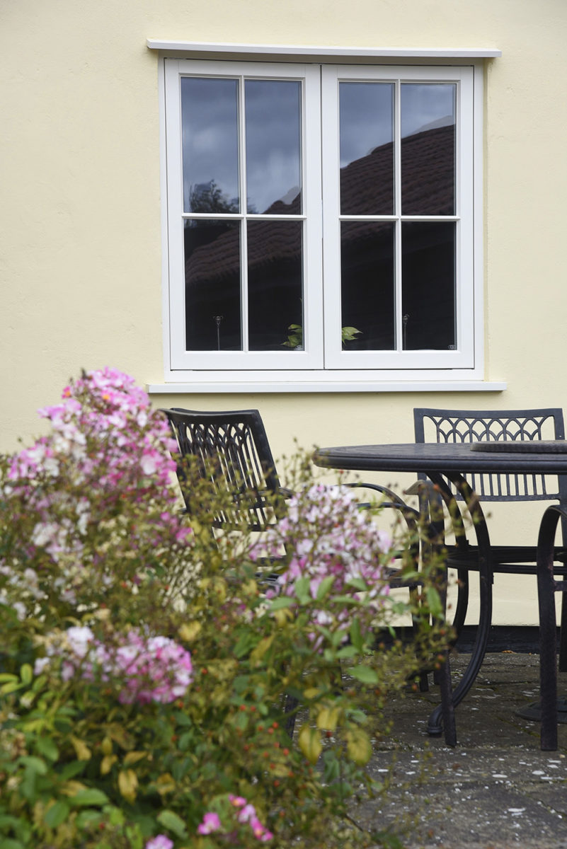 Cottage casement windows finished in Cream