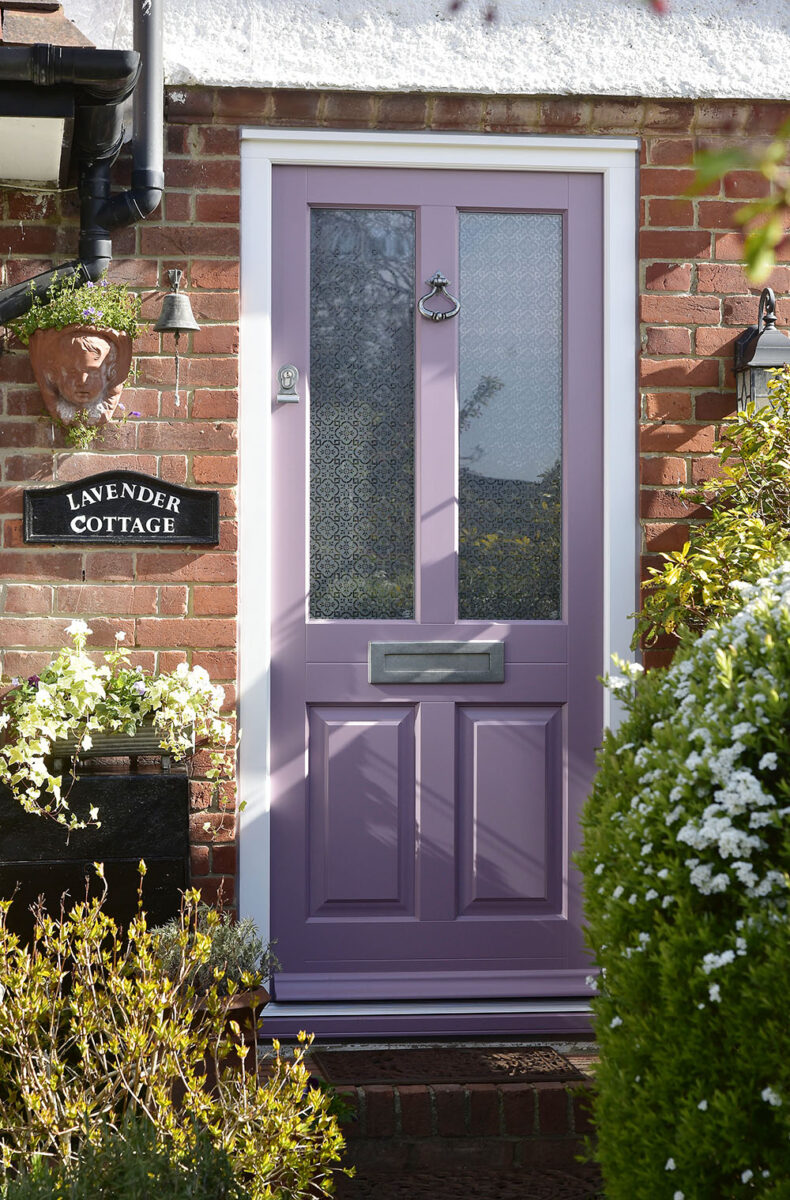 Kingston timber front door in Pastel Violet