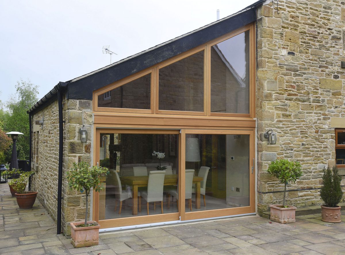 Patio doors with unique toplight installed in Yorkshire property