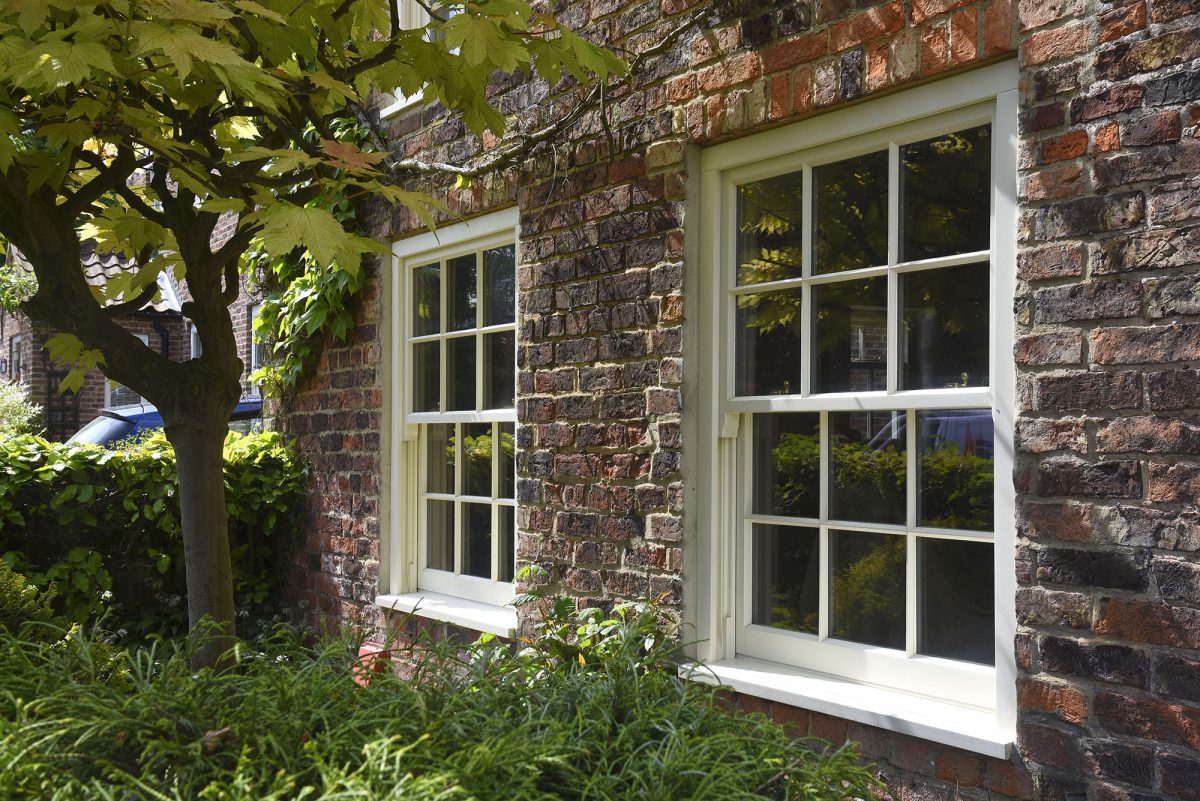 Traditional timber sash windows in Yorkshire property