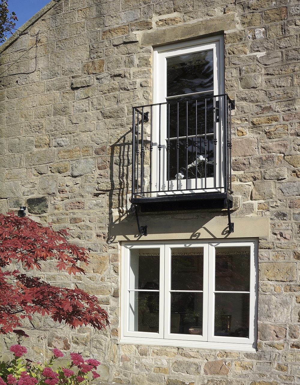 Cottage Flush Casement Windows and Glazed Timber Door Yorkshire