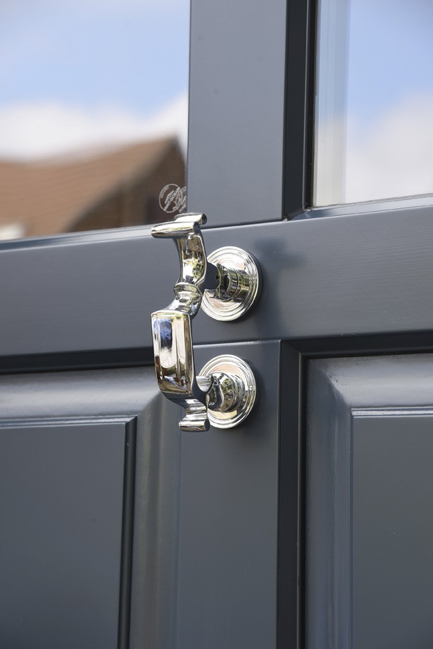 Chrome Door Knocker Detail Timber Entrance Door Leeds